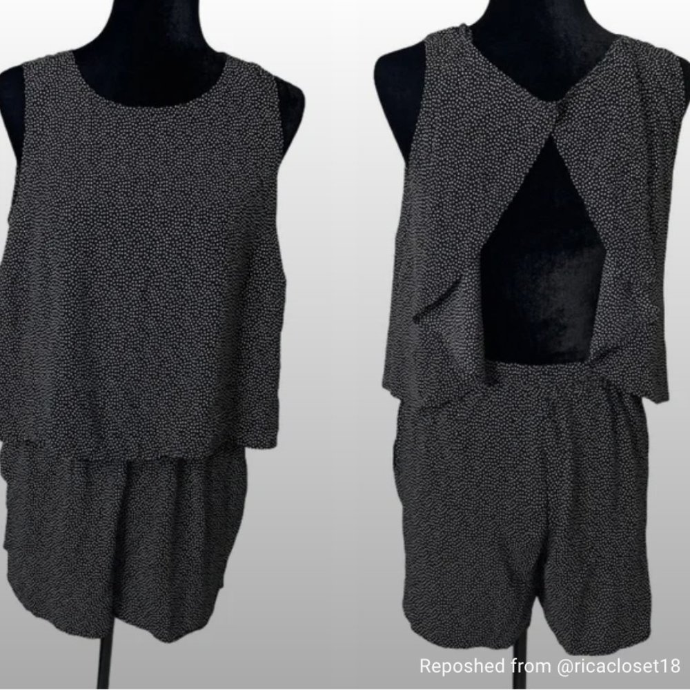 Loft Black Polka Dot Romper